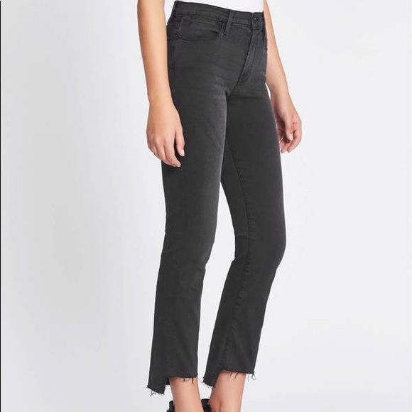 Frame Denim Denim - Frame Le High Straight Raw Edge Jeans Ironsides